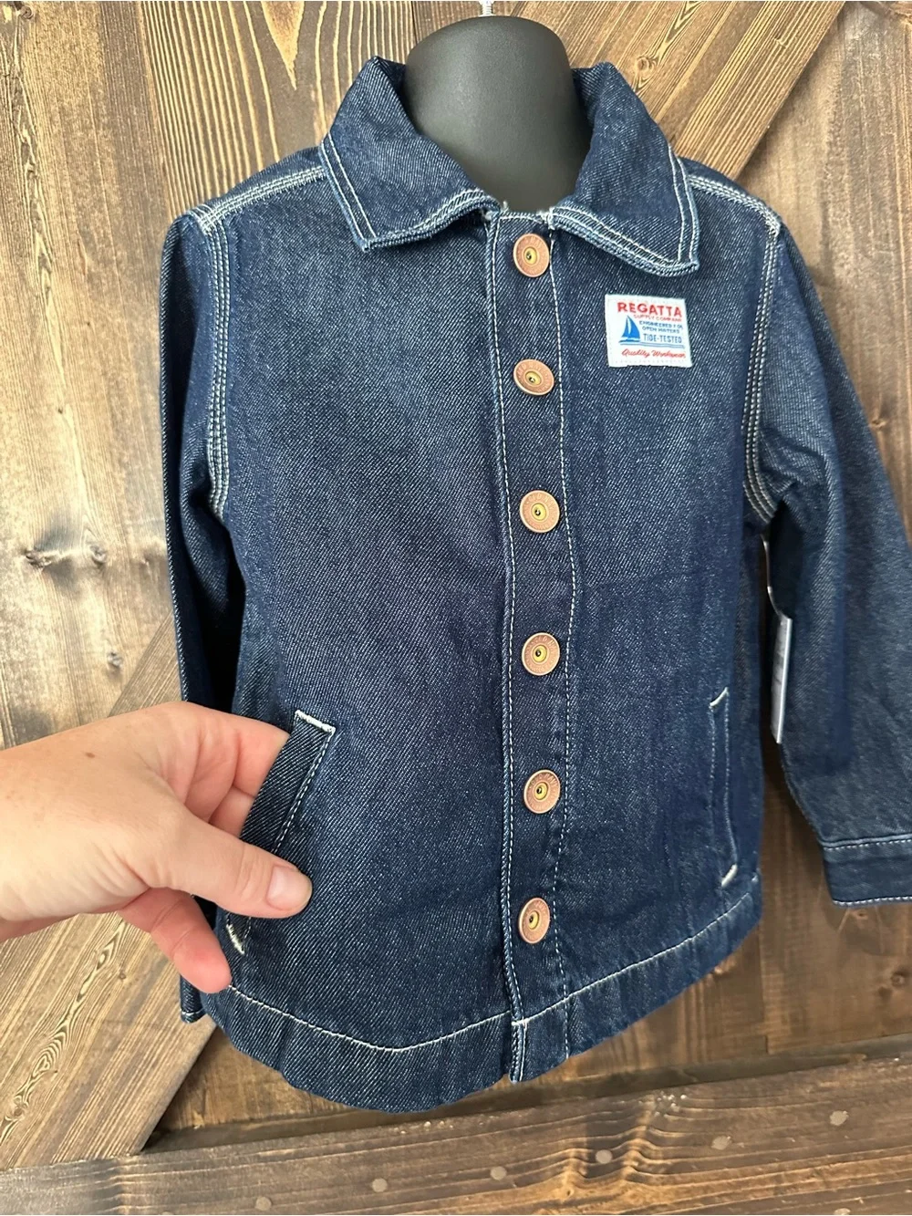 Old Navy Kids Navy Blue Denim Jacket with Button Front